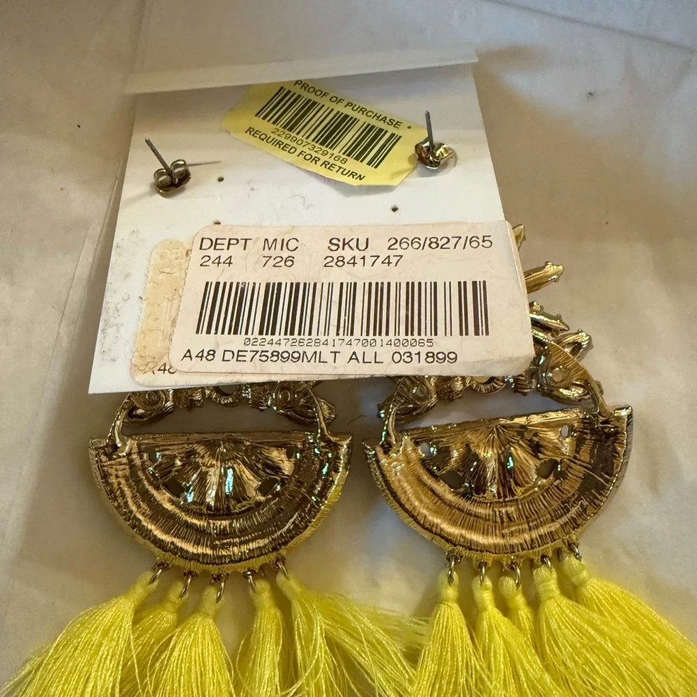 Anna & Ava Gold and Yellow Tassel Earrings